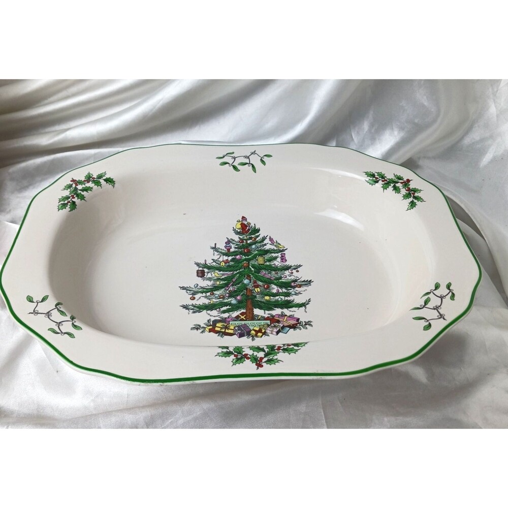 SPODE CHRISTMAS TREE 11'' OVAL VEGETABLE DISH